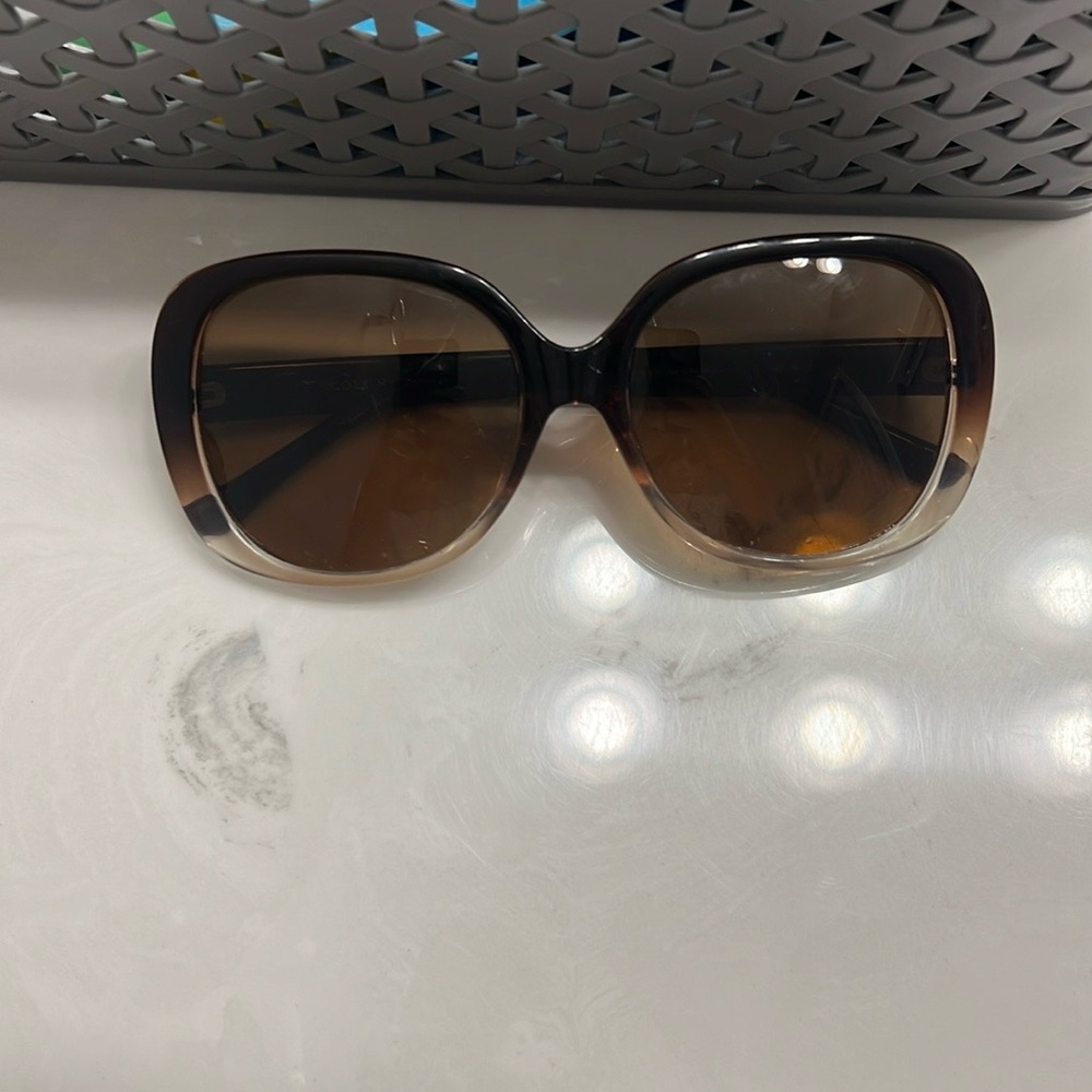 Cole Haan CH9030 603 Polarized Oval Sunglasses Gradient Brown